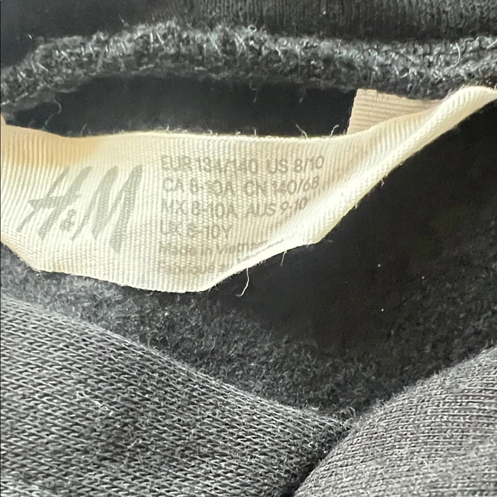 H&M Black Hoodie with White‎ and Yellow Pattern